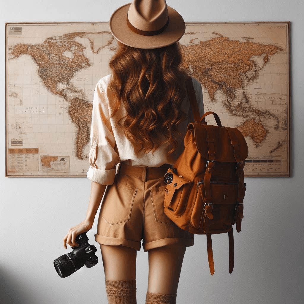 Traveler with backpack planning journey